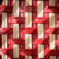 Close-Up View of Woven Basket Material. Generative AI