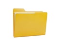 A close-up view of a yellow folder with a slightly open flap Royalty Free Stock Photo