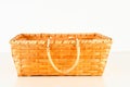 Close-up of vimini bamboo wooden basket Royalty Free Stock Photo