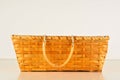 Close-up of vimini bamboo wooden basket Royalty Free Stock Photo