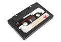 Close up of vintage audio tape cassette isolated on a white background Royalty Free Stock Photo