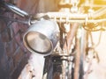 Close up vintage bicycle headlight