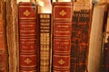 Close up of vintage books