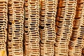 Vintage brick roofing tile stack Royalty Free Stock Photo
