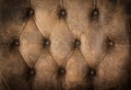 Close up vintage brown leather of sofa texture background Royalty Free Stock Photo