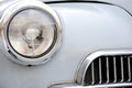 Close-up of a vintage car front headlight with copy space Royalty Free Stock Photo