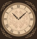 Close-up vintage clock with vignette arrows