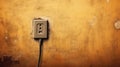 Close Up vintage electrical power socket on wall. Royalty Free Stock Photo