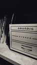 Close-up of a vintage Grundig amplifier. Royalty Free Stock Photo