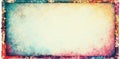 Close up of vintage instant film frame, colorful border , memory, cassette