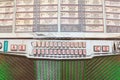 Close up of a vintage jukebox on an antique fifties to seventies