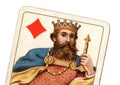 Close up of a vintage king of diamonds playing card. Royalty Free Stock Photo