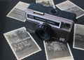 close-up of vintage Kodak analog film camera