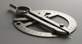 Vintage Drafting Tools: Compass and Protractor on Gray Royalty Free Stock Photo