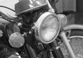 Close up of vintage motorcycle headlights Royalty Free Stock Photo