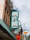 Close Up of the VIntage Neon M & M Bar Sign in Butte, Montana