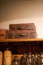 Close-up of vintage old leather case Royalty Free Stock Photo