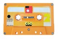 Close up vintage and old yellow audio cassette tape isolated on a white background Royalty Free Stock Photo