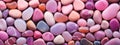 Close-up of vintage pastel Stones colored pebbles background V2