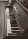 Close Up Of Vintage Piano Keyboard Royalty Free Stock Photo