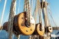 Close-up of a vintage sailing ship