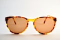 Close up vintage sunglasses on white background
