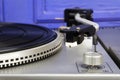 Close up of vintage turntable vinyl record player Royalty Free Stock Photo