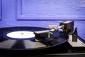 Close up of vintage turntable vinyl record player Royalty Free Stock Photo