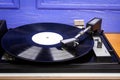 Close up of vintage turntable vinyl record player Royalty Free Stock Photo