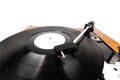 Close up of vintage turntable vinyl record player Royalty Free Stock Photo