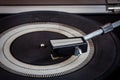 Close up of vintage turntable vinyl record player Royalty Free Stock Photo