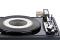 Close up of vintage turntable vinyl record player Royalty Free Stock Photo