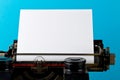 Close up of vintage typewriter with empty, blank sheet of paper Royalty Free Stock Photo