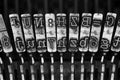 Close up of typewriter letters