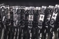 Close up of vintage typewriter letters Royalty Free Stock Photo