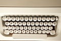 Close up of vintage white typewriter