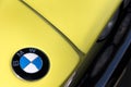 Close up of vintage yellow BMW 320 car Royalty Free Stock Photo