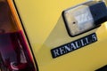 Close up of vintage yellow Renault 5 car