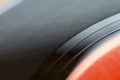 Close-up of Vinyl record music recording support Royalty Free Stock Photo