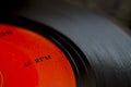 Close-up of Vinyl record music recording support Royalty Free Stock Photo