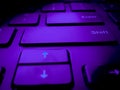 close up of violet color keyboard Royalty Free Stock Photo