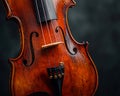 Close-up of a violin and bow Royalty Free Stock Photo