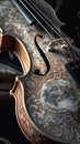 Close up of a Violin with Floral Design