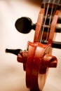 Close Up of Violin Scroll and Pegbox Royalty Free Stock Photo