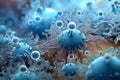 Close-up on viruses and bacteria. Generative AI Royalty Free Stock Photo