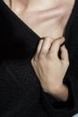 Close-up of visible collarbone