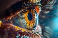 Close-up of a vivid human eye with intricate details and natural patterns Royalty Free Stock Photo