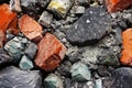 close-up of volcanic rocks and minerals