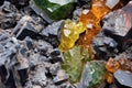 close-up of volcanic rocks and minerals