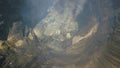 Close up of volcanic smoke outs from a crater of mount Bromo active in East Java, Indonesia Royalty Free Stock Photo